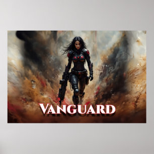 Vanguard – Futuristische Vrouwelijke Krijger Poster
