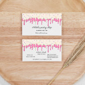 Vanilla aardbei Frosting Drip Visitekaartje