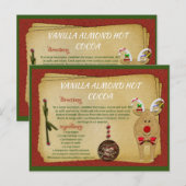 Vanilla Almond Hot Cocaca-kerstrecept KAART (Voorkant / Achterkant)