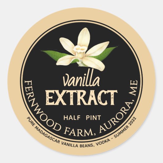 Vanilla Bean Extract Product Label voor Gifting (Voorkant)