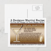 Vanilla Bean Martini Recept Briefkaart (Voorkant / Achterkant)