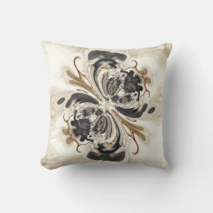 Vanilla Bean Swirl Milkshake beige zwarte spiralen Kussen