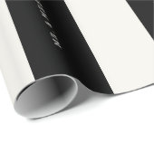 Vanilla & Black Preppy Stripes Aangepaste naam bru Cadeaupapier (Rol Hoek)