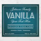 Vanilla Blauwgroen en Wit flesetiket Likeurfles Etiket (Enkel label)