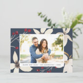 Vanilla Blossom | Nieuwjaarsfotokaart Feestdagenkaart (Staand voorkant)