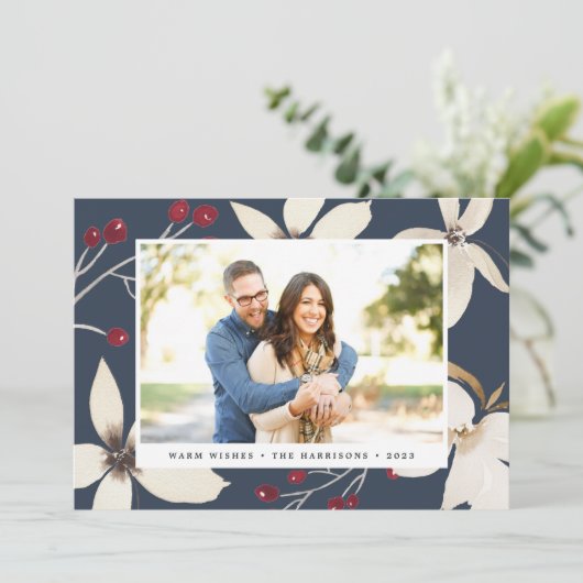 Vanilla Blossom | Vakantieknopkaart Feestdagenkaart (Staand voorkant)