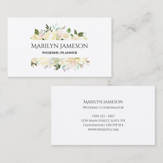 Vanilla Blossom Wedding Planner Visitekaartje (Voorkant / Achterkant)