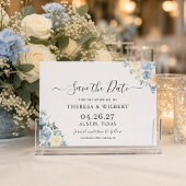 Vanilla Blue Boho Trouwdatum Bewaren Kaart