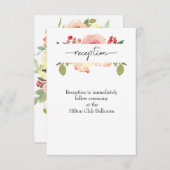 Vanilla Blush Floral Wedding Reception Informatiekaartje (Voorkant / Achterkant)