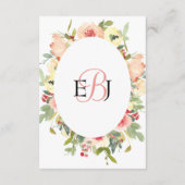 Vanilla Blush Floral Wedding Reception Informatiekaartje (Achterkant)