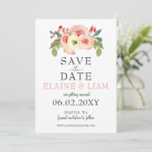 Vanilla Blush Floral Wedding slaat de datum op Save The Date (Staand voorkant)