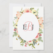 Vanilla Blush Floral Wedding slaat de datum op Save The Date (Achterkant)
