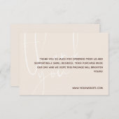 Vanilla & Brown White Script Hartelijk dank voor u Bedankkaart (Voorkant / Achterkant)