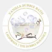 Vanilla Bubble Bath-label Ronde Sticker (Voorkant)