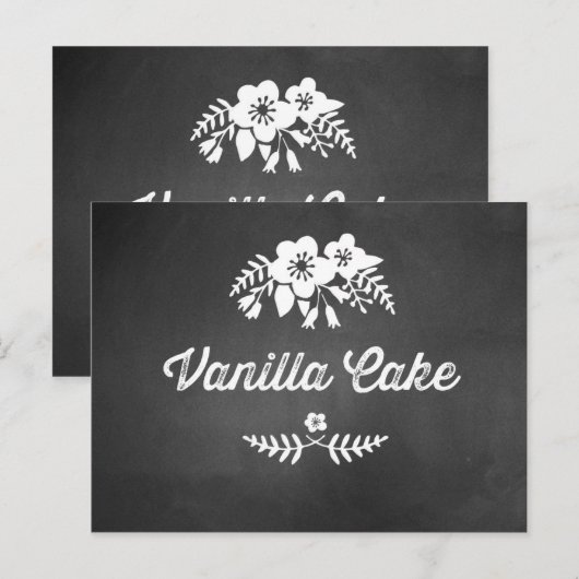 Vanilla Cake Dessert Tafel Teken Krijtbord Briefkaart (Voorkant / Achterkant)