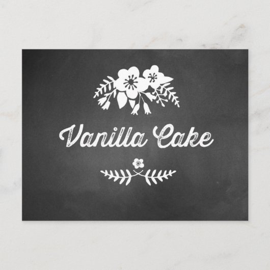 Vanilla Cake Dessert Tafel Teken Krijtbord Briefkaart (Voorkant)