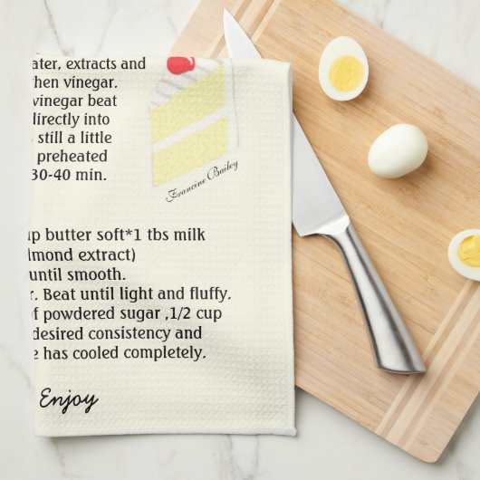 Vanilla Cake Recipe Dish Towel Theedoek (Quarter Fold)