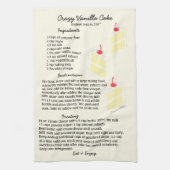 Vanilla Cake Recipe Dish Towel Theedoek (Verticaal)