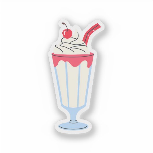 Vanilla Cherry Milkshake Sticker (Voorkant)