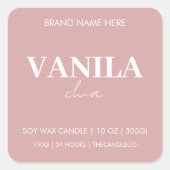 Vanilla Chia Custom Candle Label (Voorkant)
