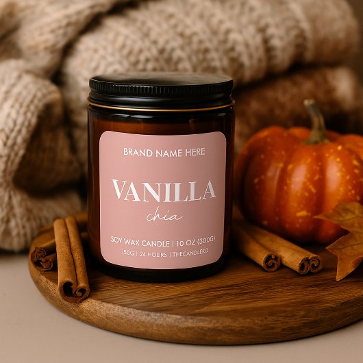Vanilla Chia Custom Candle Label