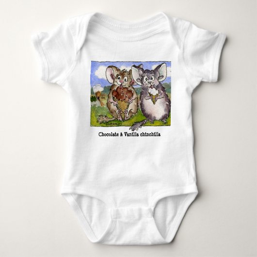 Vanilla Chinchilla Cartoon Funny Baby Romper (Voorkant)