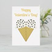 Vanilla Chocolade Chip Ijs Hart Valentijnskaart Folie Feestdagenkaart (Staand Voorkant)