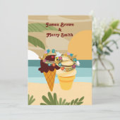 Vanilla Chocolate Ice Creams Beach Weddenschap Kaart (Staand voorkant)