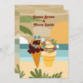 Vanilla Chocolate Ice Creams Beach Weddenschap Kaart (Voorkant / Achterkant)