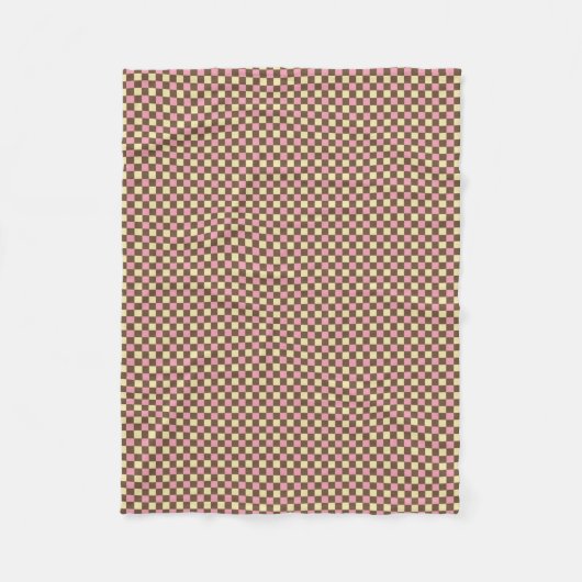Vanilla Chocolate Strawberry Checkered Pattern Fleece Deken (Voorkant)