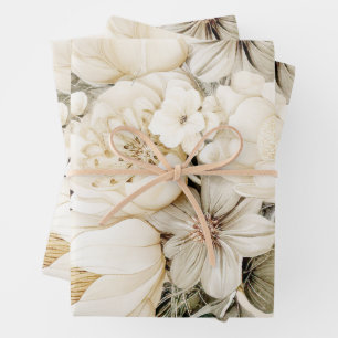 Vanilla Cream bloemenboeket verjaardagsbruiloft Inpakpapier Vel
