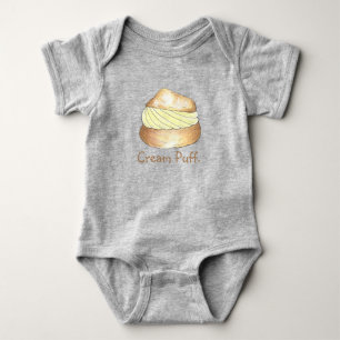 Vanilla Cream Puff Puffs Creampuff Pastry Foodie Romper