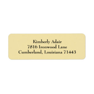 Vanilla Cream Simple Plain Return-adreslabels Etiket