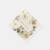 Vanilla Crème Bloemige Verjaardag Custom Servet (Hoek)