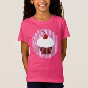 Vanilla Cupcake en roze strepen T-shirt
