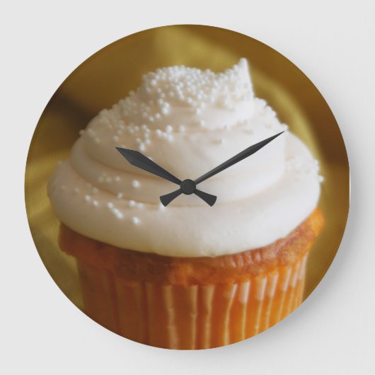 Vanilla Cupcake Kitchen Clock Grote Klok (Voorkant)
