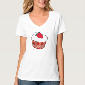 Vanilla cupcake met aardbei t-shirt