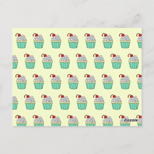 Vanilla Cupcake Recipe Cards Briefkaart (Achterkant)