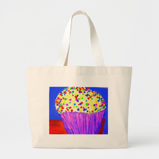 "Vanilla Cupcake with Sprinkles" Grote Tote Bag (Voorkant)