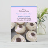 Vanilla Cupcakes Birthday Party Invitation Kaart (Staand voorkant)