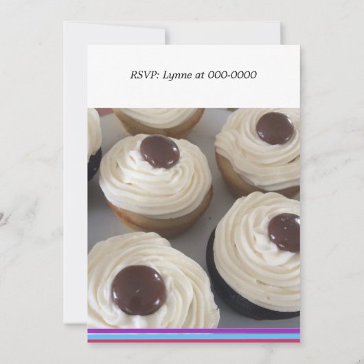 Vanilla Cupcakes Birthday Party Invitation Kaart (Achterkant)