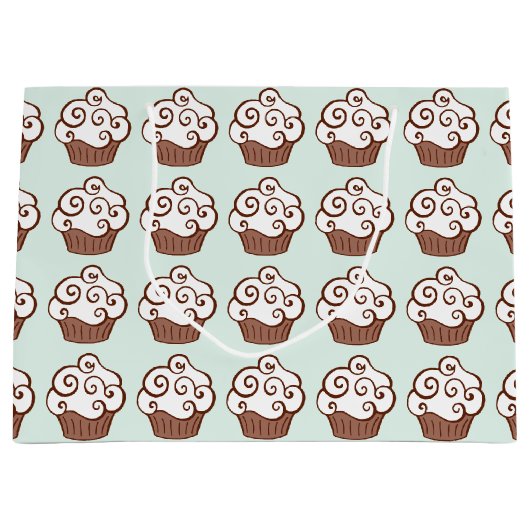 Vanilla Cupcakes Mint Gift Bag Groot Cadeauzakje (Voorkant)