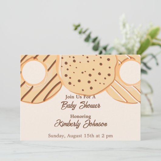 Vanilla Donut Delight Baby Shower Kaart (Staand voorkant)