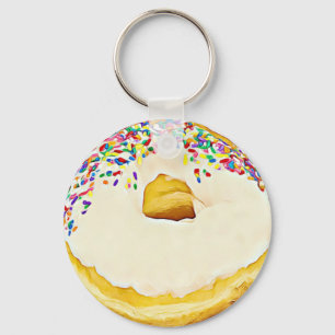 Vanilla Donut met Sprinkles Sleutelhanger