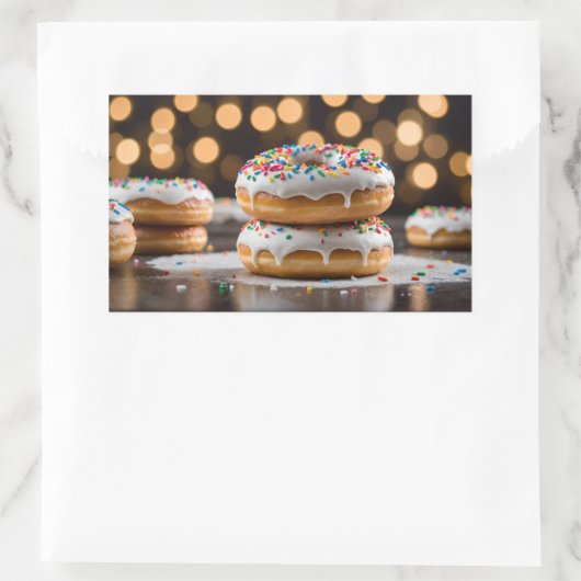 Vanilla Donuts Rechthoekige Sticker (Tas)