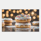 Vanilla Donuts Rechthoekige Sticker (Voorkant)