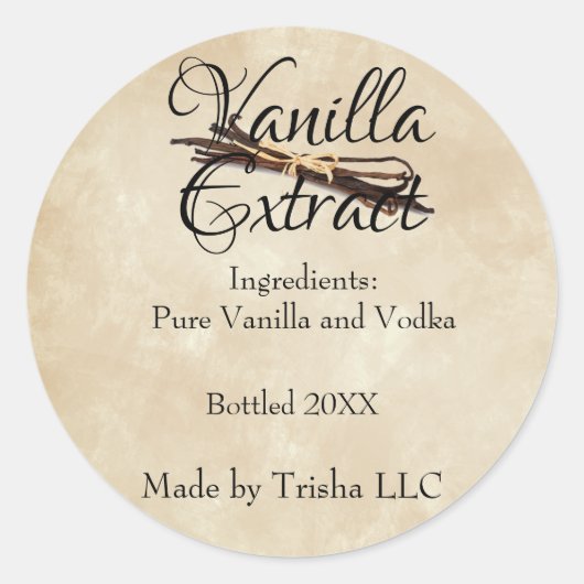 Vanilla Extract Custom Label (Voorkant)