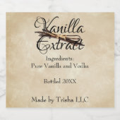 Vanilla Extract Custom Label Likeurfles Etiket (Enkel label)