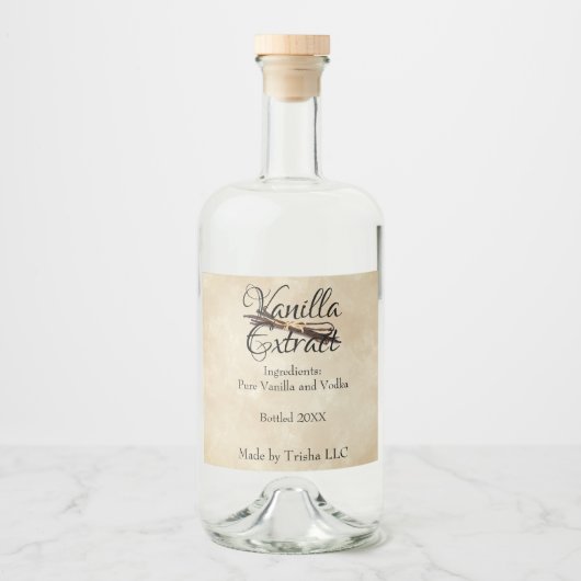Vanilla Extract Custom Label Likeurfles Etiket (Voorkant)