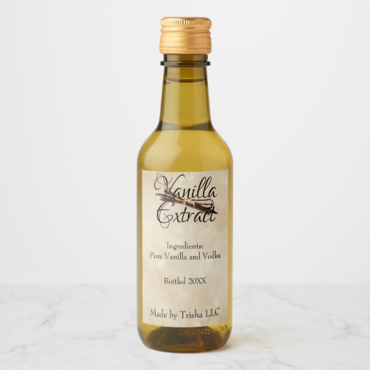 Vanilla Extract Custom Label Wijn Etiket (Voorkant)